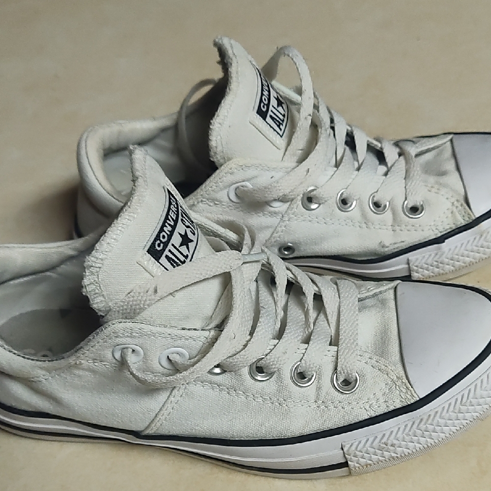 GUC! Converse White Low-Top Sneakers